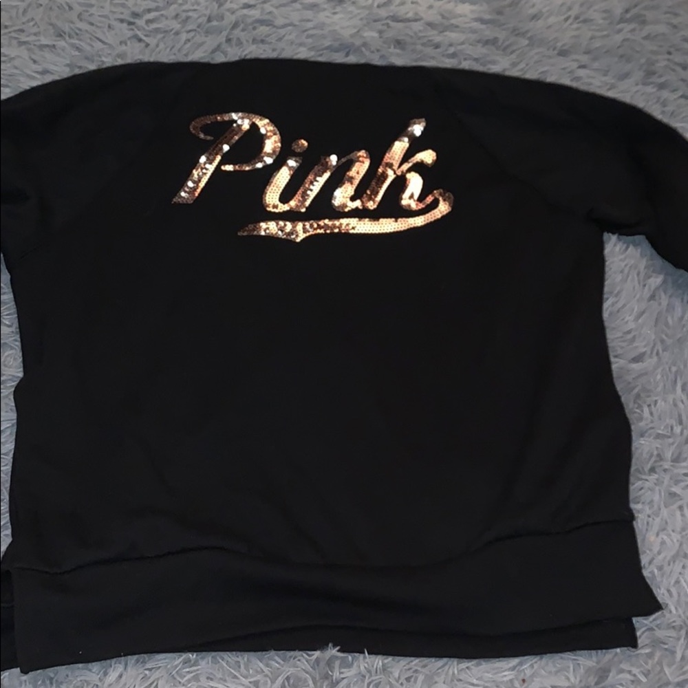 PINK Gold Sequin Oversized Hoodie